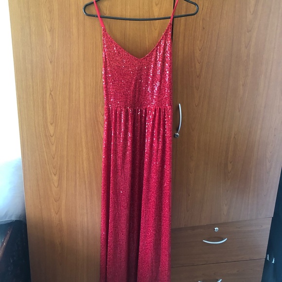 ZARA RED SPARKLY DRESS - Picture 6 of 6